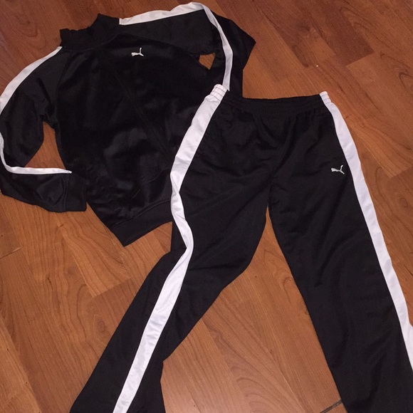 black and white puma tracksuit